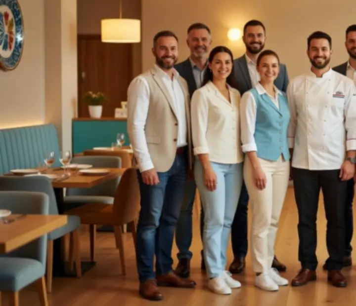 A Dunavera étterem mosolygós csapata